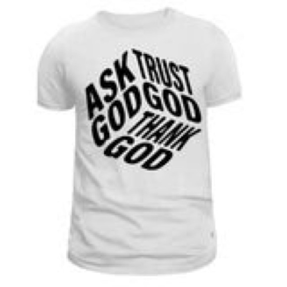 Gildan White Short Sleeve Tee with Black Text